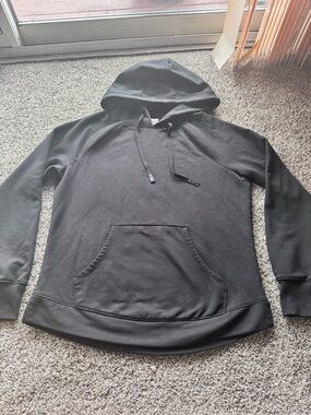 Athleta Black Hooded Cowl Pullover